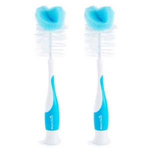 Munchkin Sponge Bottle Brush, Pack of 2, Blue - Image 2
