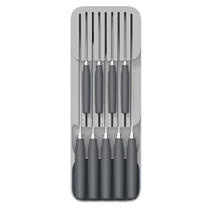 Joseph Joseph 85120 DrawerStore Kitchen Drawer Organizer Tray for Knives Knife Block, Gray - Image 7