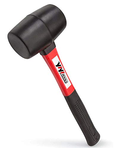 YIYITOOLS YY-2-005 Rubber Mallet Hammer With fiberglass Handle?16-oz, black