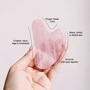 Gua Sha Facial Tools Healing Crystal - Self Care Gifts for Women Skin Care Tools Natural Massager for Skincare Face Body Relieve Muscle Tensions Reduce Puffiness (Rose Quartz) - Image 4