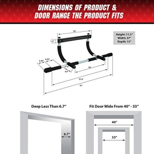 Iron Gym Pull Up Bars - Total Upper Body Workout Bar for Doorway, Adjustable Width Locking, No Screws Portable Door Frame Horizontal Chin-up Bar, Fitness Exercise & Training Equipment for Home - Image 3