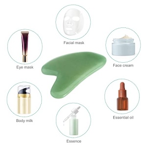 Rosenice Gua Sha, Gua Sha Facial Tool, Jade Stone Guasha for Face Body Massage SPA Acupuncture Therapy Trigger Point Treatment - Image 4