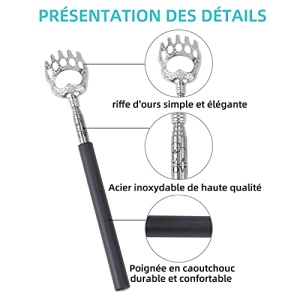 WOVTE Bear Claw Black Telescopic Back Scratcher - Image 5