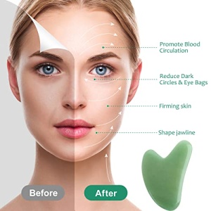 Rosenice Gua Sha, Gua Sha Facial Tool, Jade Stone Guasha for Face Body Massage SPA Acupuncture Therapy Trigger Point Treatment - Image 6