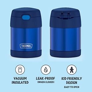 THERMOS FUNTAINER 10 Ounce Stainless Steel Vacuum Insulated Kids Food Jar with Folding Spoon, Navy - Image 8