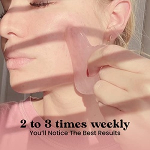 Gua Sha Facial Tools Healing Crystal - Self Care Gifts for Women Skin Care Tools Natural Massager for Skincare Face Body Relieve Muscle Tensions Reduce Puffiness (Rose Quartz) - Image 3