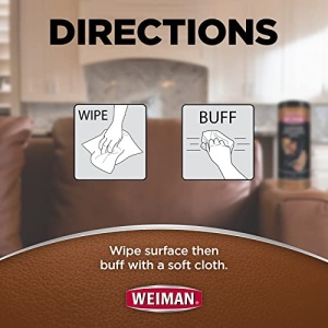 Weiman Leather Cleaner & Conditioner Wipes With UV Protection, Prevent Cracking Or Fading Of Leather Couches, Car Seats, Shoes, Purses - 30 ct - Image 6