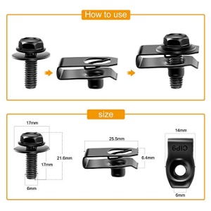 GOOACC GRC-70 35PCS Engine Under Cover Splash Shield Guard Body Bolts Bumper Fender Liner Push Retainer Fastener Rivet Clips , black - Image 9