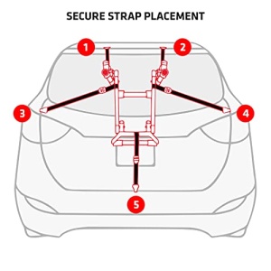 Allen Sports Deluxe 2-Bike Trunk Mount Rack, Model 102DN-R , Black - Image 3