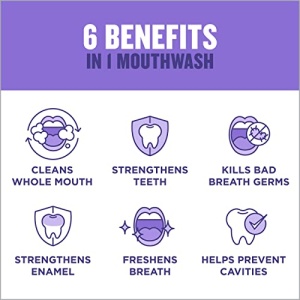Listerine Total Care Anticavity Fluoride Mouthwash, 6 Benefits in 1 Oral Rinse Helps Kill 99% of Bad Breath Germs, Prevents Cavities, Strengthens Teeth, ADA-Accepted, Fresh Mint, 1 L - Image 11