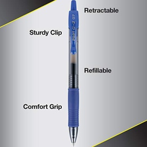 PILOT G2 Premium Refillable & Retractable Rolling Ball Gel Pens, Fine Point, Blue Ink, 12 Count (31021) - Image 5