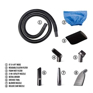 Armor All, AA255 , 2.5 Gallon 2 Peak HP Wet/Dry Utility Shop Vacuum , Orange - Image 6