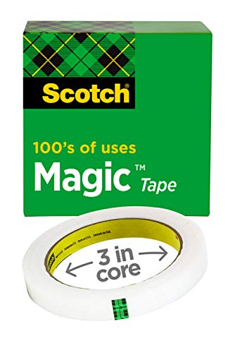 Scotch Magic Tape, 1 Roll, Numerous Applications, Invisible, Engineered for Repairing, 1 x 2592 Inches, 3 Inch Core, Boxed (810)