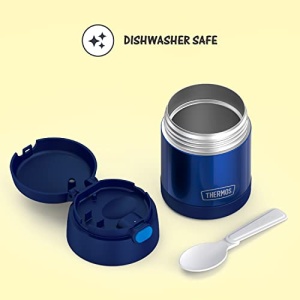 THERMOS FUNTAINER 10 Ounce Stainless Steel Vacuum Insulated Kids Food Jar with Folding Spoon, Navy - Image 6