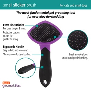 HARTZ, Groomer's Best Small Slicker Brush for Cats and Small Dogs, Black/Violet, 1 Count - Image 8