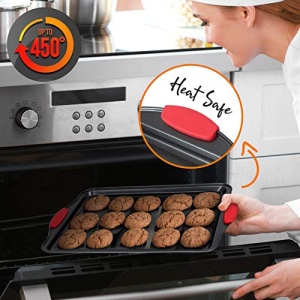 Nutrichef w/Heat Red Silicone Handles, Oven Safe, 3 Piece Set - Image 5