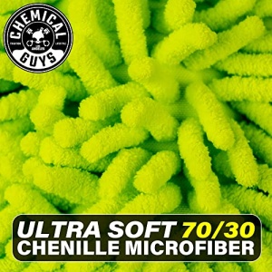Chemical Guys MIC493 Chenille Premium Scratch-Free Microfiber Wash Mitt, Lime Green, 9.6" x 2.3" x 7" - Image 3