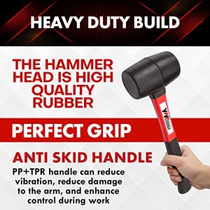 YIYITOOLS YY-2-005 Rubber Mallet Hammer With fiberglass Handle?16-oz, black - Image 5