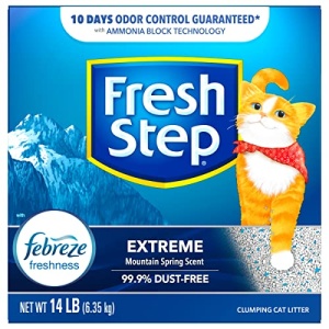 Fresh Step Extreme Scented Litter with the Power of Febreze, Clumping Cat Litter Mountain Spring, 14 Pounds (Package May Vary) - Image 8