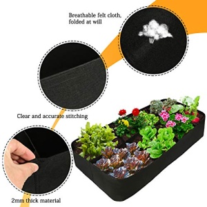 ASSR Fabric Raised Garden Bed, 135 Gallon 8 Holes Rectangle Breathable Planting Container Grow Bag Planter Pot for Plants, Flowers and Vegetables - Image 7