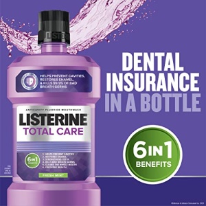 Listerine Total Care Anticavity Fluoride Mouthwash, 6 Benefits in 1 Oral Rinse Helps Kill 99% of Bad Breath Germs, Prevents Cavities, Strengthens Teeth, ADA-Accepted, Fresh Mint, 1 L - Image 10