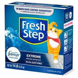 Fresh Step Extreme Scented Litter with the Power of Febreze, Clumping Cat Litter Mountain Spring, 14 Pounds (Package May Vary) - Image 9