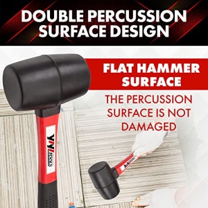YIYITOOLS YY-2-005 Rubber Mallet Hammer With fiberglass Handle?16-oz, black - Image 6