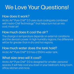 Ontel Arctic Air Pure Chill 2.0, Evaporative Air-Cooler, Powerful, Quiet, Lightweight Portable Air Cooler, Hydro-Chill Technology For Bedroom, Office, Living Room & More - Image 3