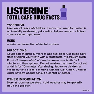 Listerine Total Care Anticavity Fluoride Mouthwash, 6 Benefits in 1 Oral Rinse Helps Kill 99% of Bad Breath Germs, Prevents Cavities, Strengthens Teeth, ADA-Accepted, Fresh Mint, 1 L - Image 5
