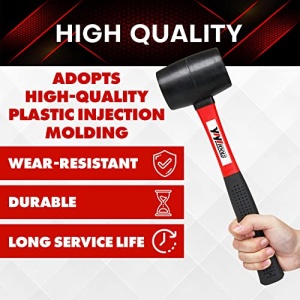YIYITOOLS YY-2-005 Rubber Mallet Hammer With fiberglass Handle?16-oz, black - Image 7