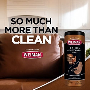 Weiman Leather Cleaner & Conditioner Wipes With UV Protection, Prevent Cracking Or Fading Of Leather Couches, Car Seats, Shoes, Purses - 30 ct - Image 3