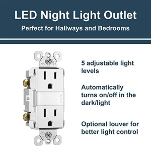 Legrand radiant Adjustable LED Night Light Outlet, Nightlight Electrical Outlets, Tamper Resistant, Safe for Kids, White, NTL885TRWCC6 1.6W x 2.75H - Image 19