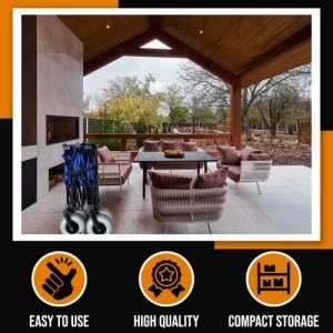 Juggernaut Carts Collapsible Folding Outdoor Beach Utility Wagon with Cover Bag, Blue - Image 4