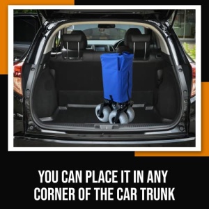 Juggernaut Carts Collapsible Folding Outdoor Beach Utility Wagon with Cover Bag, Blue - Image 3