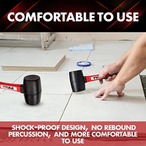 YIYITOOLS YY-2-005 Rubber Mallet Hammer With fiberglass Handle?16-oz, black - Image 2