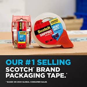 Scotch Heavy Duty Packaging Tape, 1.88" x 22.2 yd, Designed for Packing, Shipping and Mailing, Strong Seal on All Box Types, 1.5" Core, Clear, 6 Rolls with Dispenser (142-6) - Image 10