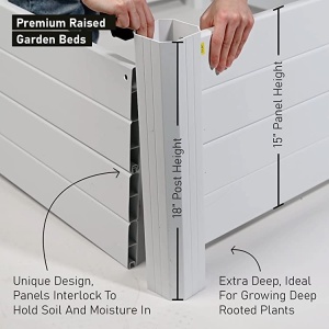 NuVue Products Raised 48 by 48 by 15-Inch Garden Box Kit, Extra Tall, White - Image 4