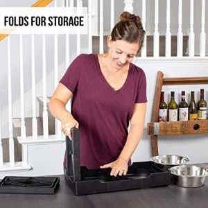 Pet Zone Designer Diner Adjustable Elevated Dog Bowls - Adjusts to 3 Heights, 2.75?, 8", & 12'' (Raised Dog Dish with Double Stainless Steel Bowls) Black - Image 5