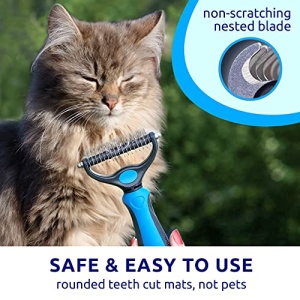 Pat Your Pet Deshedding Brush - Double-Sided Undercoat Rake for Dogs & Cats - Shedding Comb and Dematting Tool for Grooming - Image 6