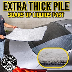 Chemical Guys MIC1995 Gray Woolly Mammoth Microfiber Dryer Towel (36" x 25") - Image 6